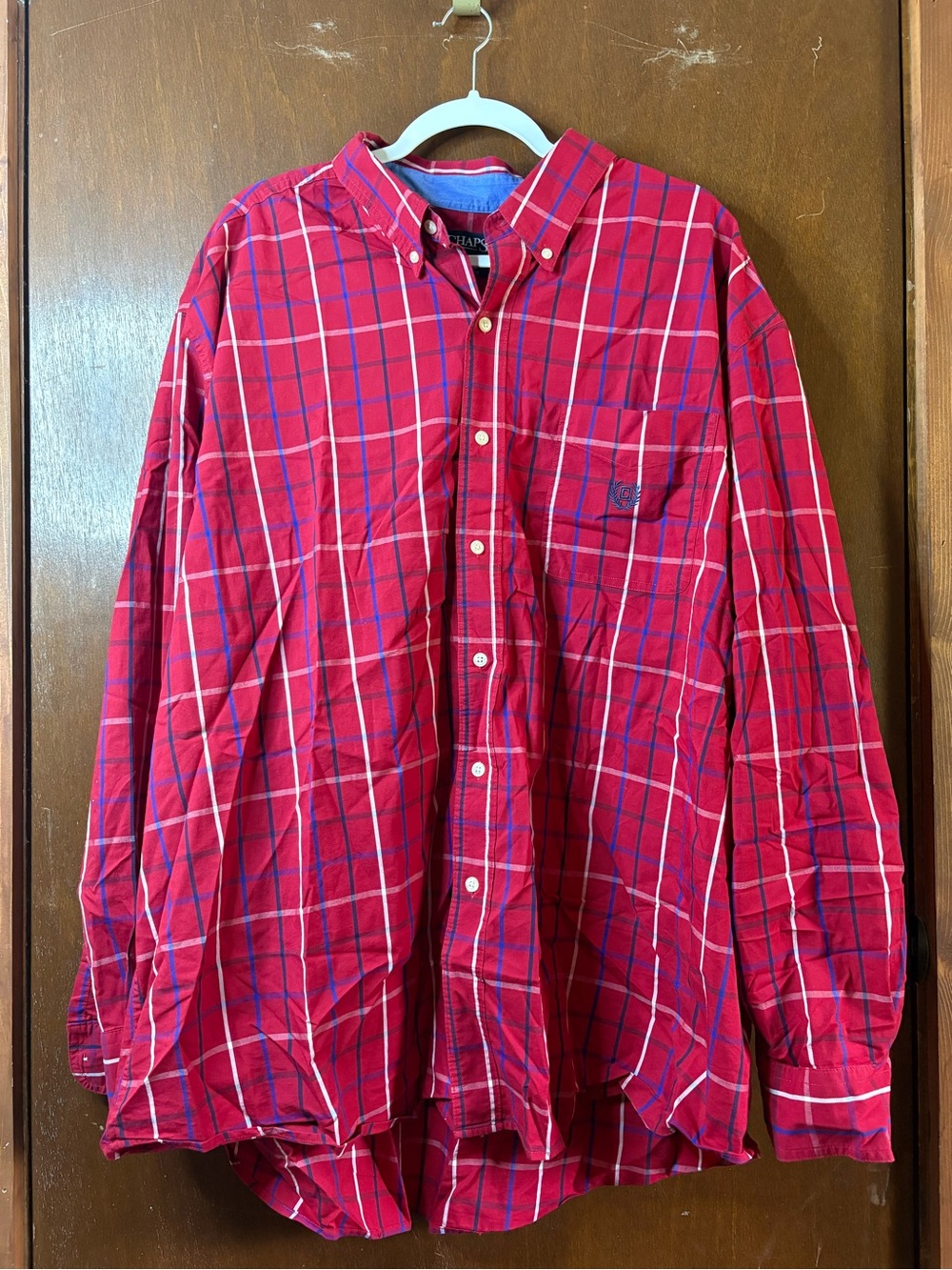 Chaps Red Plaid Long-Sleeve Button-Down Shirt - Men’s size 3x